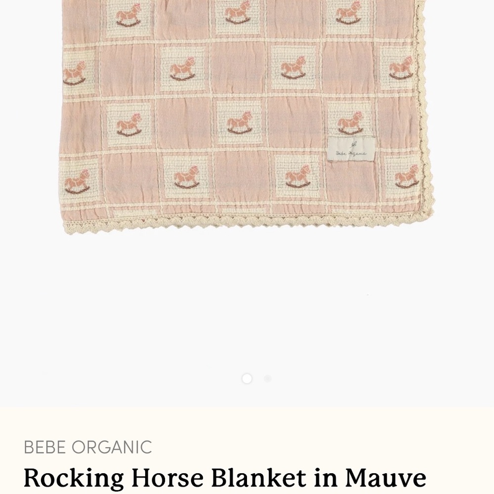 Bebe Organic Rocking Horse Blanket in Pink